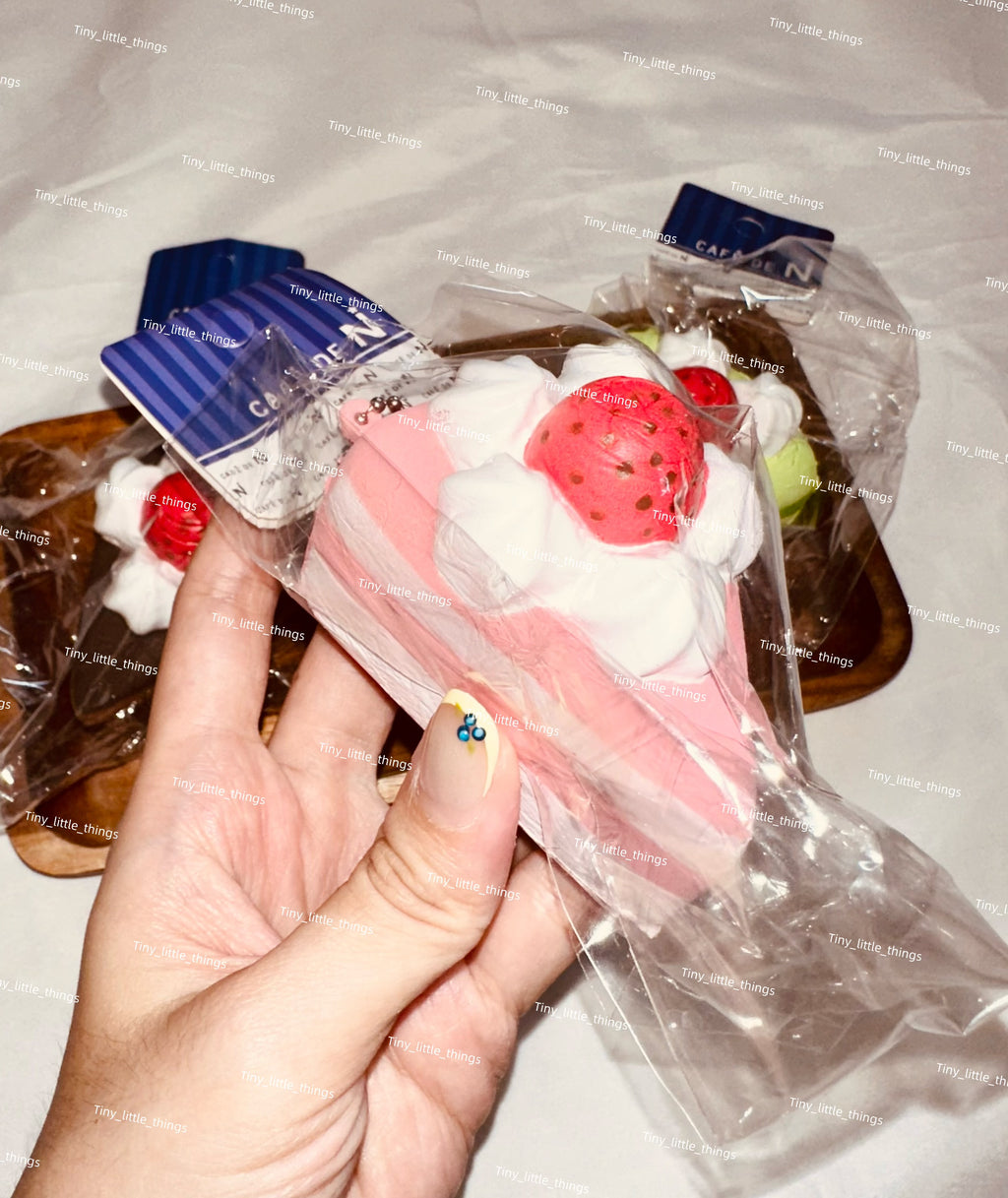 Cafe de N - Strawberry Slice Cake Squishy, Rare Squishy, Trending, Stress-Relief