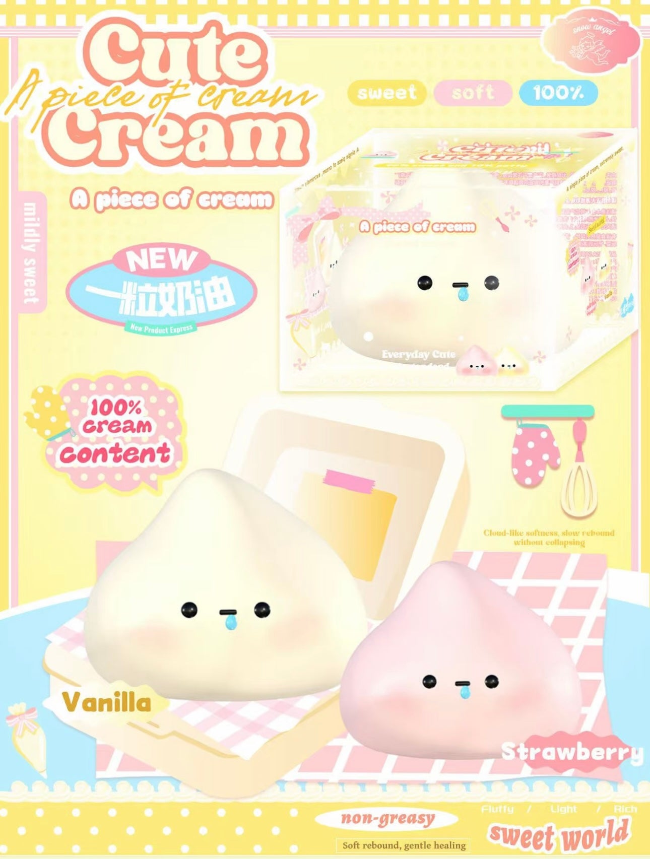Lisa Cream Puff - Snowman Squishy. Hot Hit Item, Trending, Stress-relief Toy