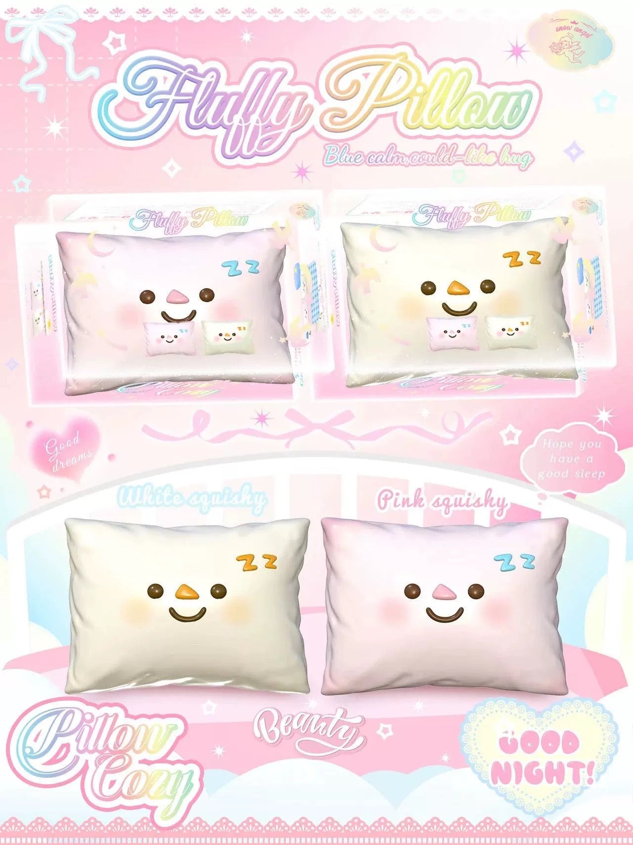 Lisa Fluffy Pillow - Snowman Squishy. Hot Hit Item, Trending, Stress-relief Toy